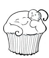 Cupcake Color Page drawing
