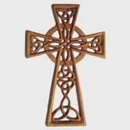 Woven Trinity Knot Celtic Cross With Serch Bythol Wood Carved