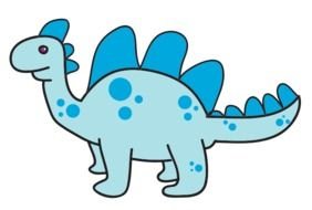 drawing of a blue dinosaur on a black background