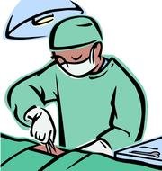drawn surgeon in the operating room