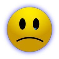 sad smiley on a white background