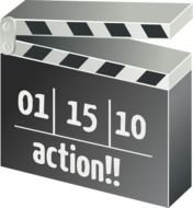 movie clapperboard with numbers