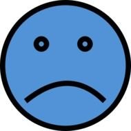 Sad Face Blue Two At Clkercom Vector Online