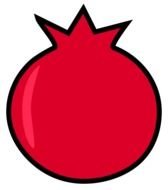 red pomegranate on a white background