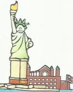 Statue Of Liberty cartoon drawing