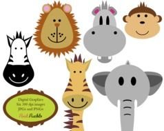 Zoo Animals face drawing