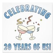 20th Anniversary Party Gifts 525x525 Square Paper Invitation Card