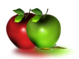 Clipart of red and green apples