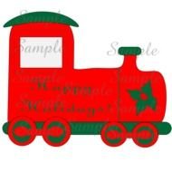 Colorful Christmas train clipart