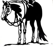 black horse drawing on a white background