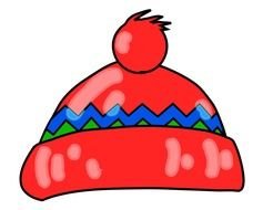 red hat with a pattern