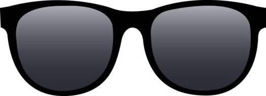 black sunglasses on the white background