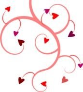 clipart of the pink tribal hearts