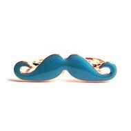 Blue Mustache Ring Double