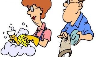 Clip Art of the washing the dishes