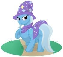 fairy blue pony in a wizard costume