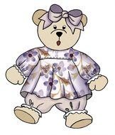 drawn teddy bear with a bow