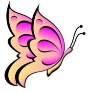 graphic image of a butterfly with pink wings