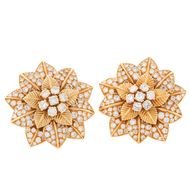 Van Cleef And Arpels Mid 20th Century Diamond Gold Blossom