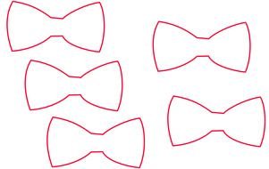 five red bow tie drawing