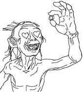Hobbit With Gollum Colouring Pages