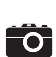 painted black camera on a white background