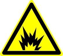 explosion sign on a black background