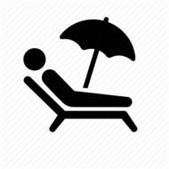 Beach Chair Man Stick Figure Summer Tan Tanning Umbrella clipart