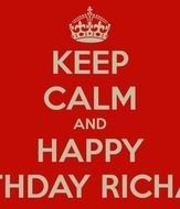 Keep Calm And Happy Birthday Richard Carry On Image clipart