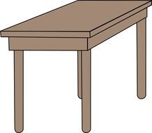 empty brown table, drawing