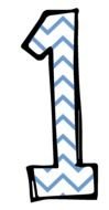 number "1" as a picture for clipart