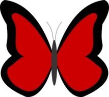 red butterfly clipart on white background