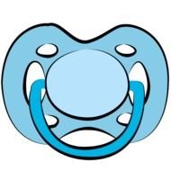 blue color baby pacifier drawing