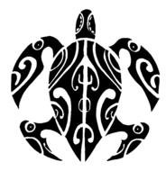 black and white turtle tattoo
