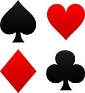 card symbols on a white background