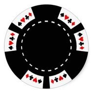 Black And White Poker Chip Stickers Zazzle