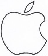 pencil-drawn bitten apple