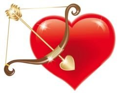 red heart and bow with arrow