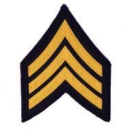 Us Army Sgt E 5 Blue And Yellow Sergeant Embroidered Chevron Rank