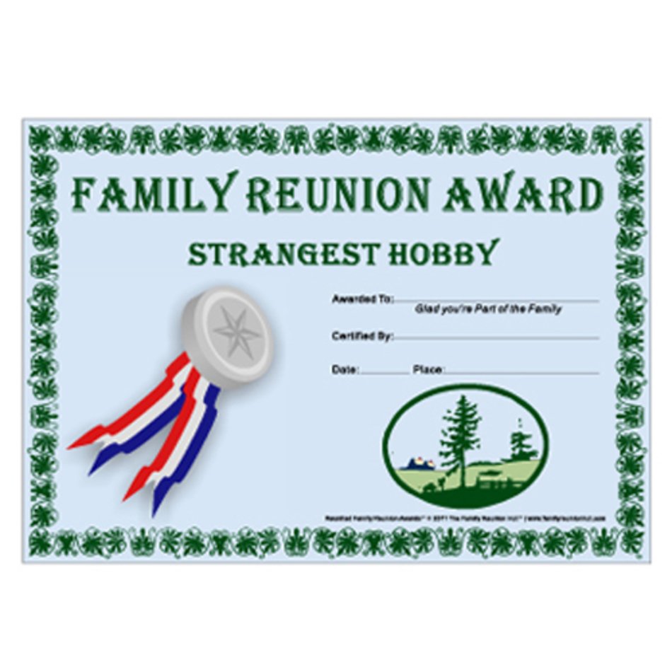 Award Family Seedling Theme Free Reunion Certificate Template