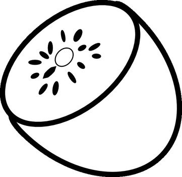 Half Kiwi Outline At Clkercom Vector Online