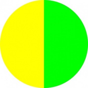 circle with yellow and green sectors