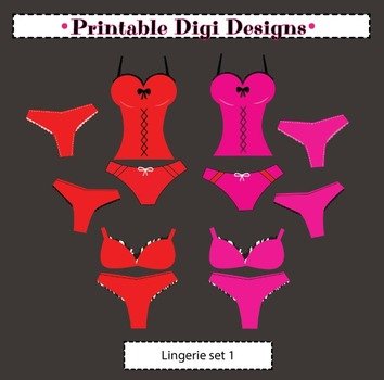 Pink And Red Lingerie Set $ 4 50 clipart
