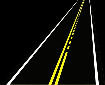 yellow highway in the dark