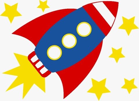 color rocket drawing