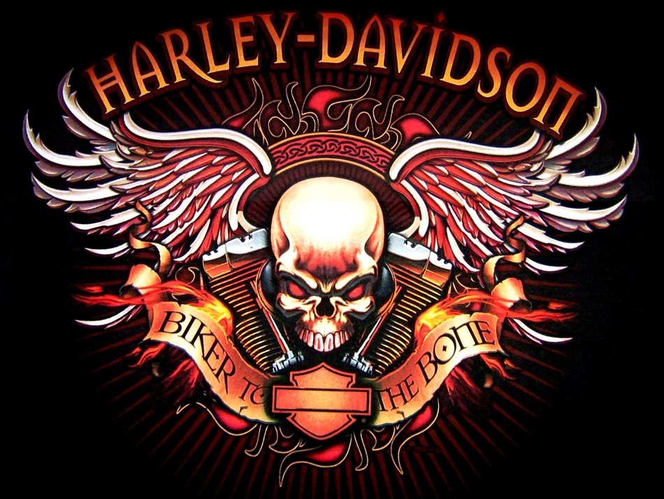 Harley Davidson logo on the black background