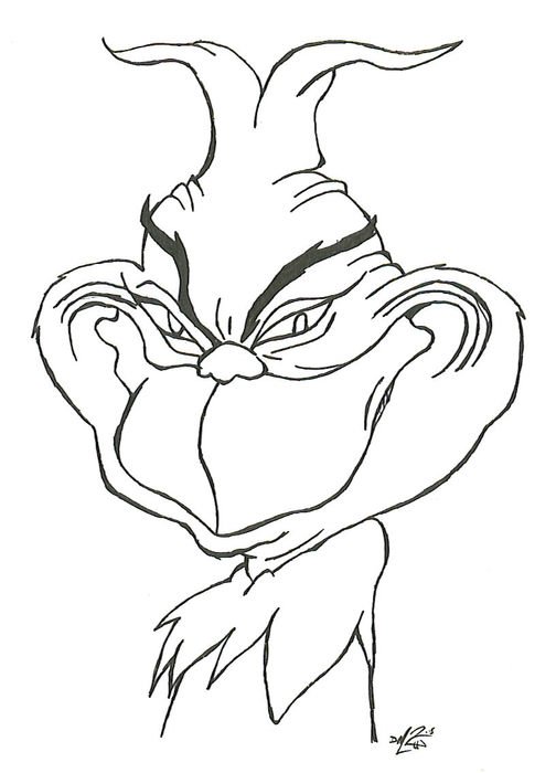 black and white picture grinch