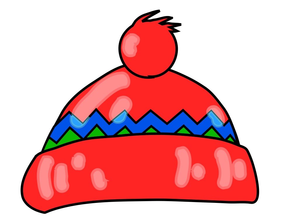red hat with a pattern