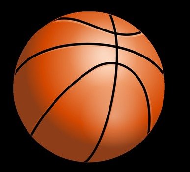Clipart of Basketball in a dark