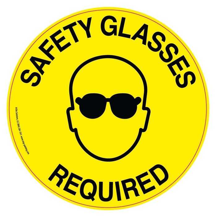 Sign with safety glasses requirement free image download